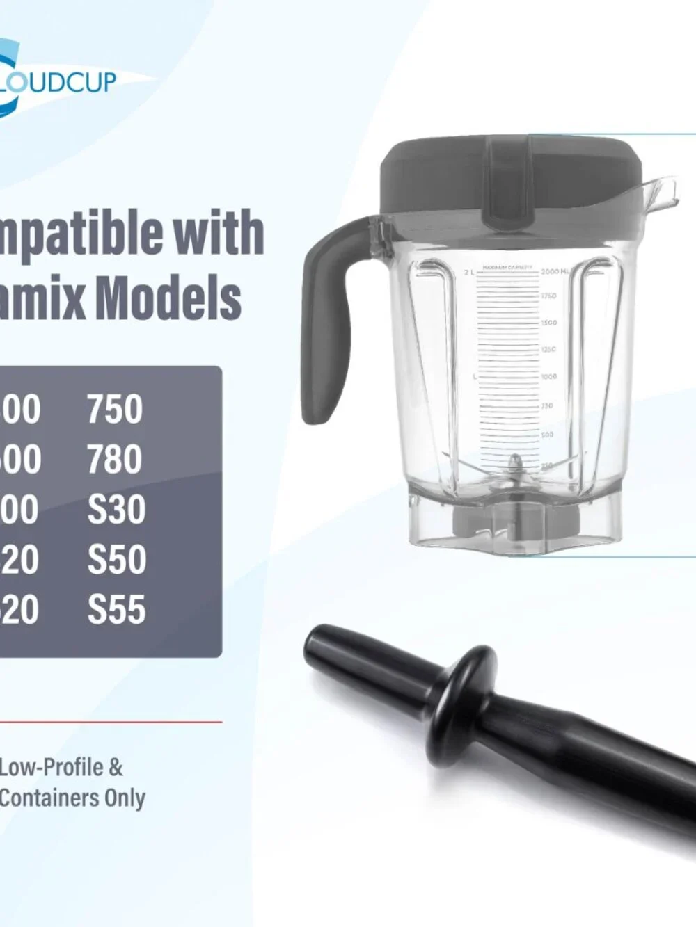 Plunger Replacement Blender Parts for Vitamix Tamper Low Profile Professional Se